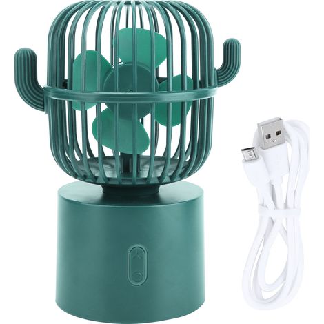 USB Charging Desktop Mini Fan Home Office Travel Portable 3 Speed Adjustable FanGreen (1/5)