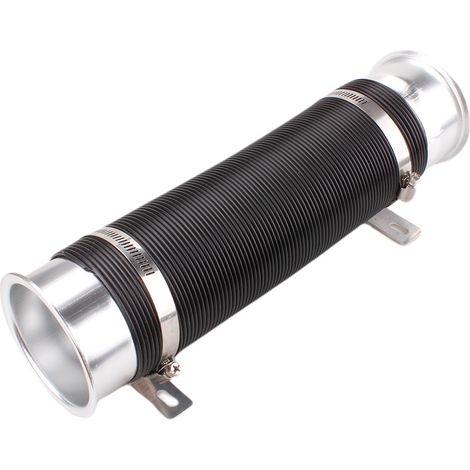 Car modification 3-inch 76mm adjustable intake ventilation telescopic pipe supercharger intake hose guide pipe - silver