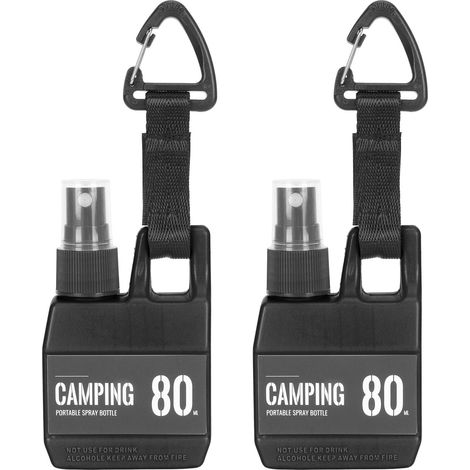 Set mit 2 x 80 ml (2,7 oz) Reise-Sprühflaschen mit Schlaufe, schwarz (1/5)