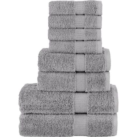 Ensemble de 8 serviettes SOLUND Premium, gris