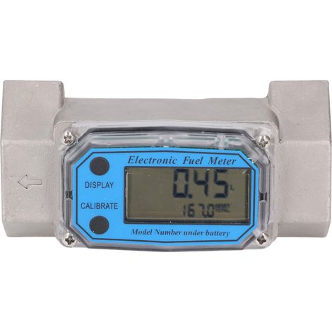 Compteur de débit turbine 1.5 pouce acier inox écran numérique débitmètre électrique carburant industrie pétrole chimie 25-150L/Min (1/5)