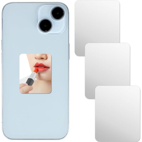 Set mit 3 rechteckigen Spiegelaufklebern für Handys – Acryl-Anhänger – Make-up-Kleber – Rückspiegel für Handys (1/5)
