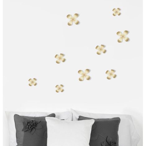 Wallflower Set 9 Fiori Decorazione da Parete Ottone (1/2)