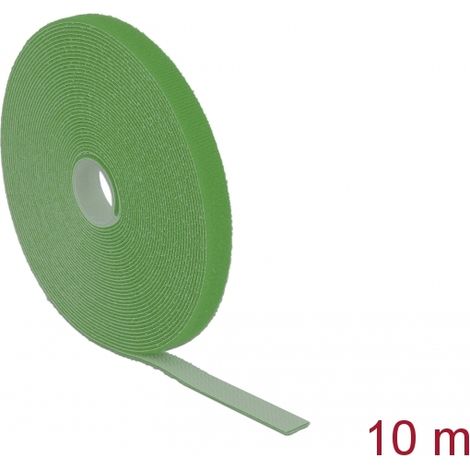 Delock Cinta de gancho y bucle en rollo LA 10 m x AN 13 mm verde