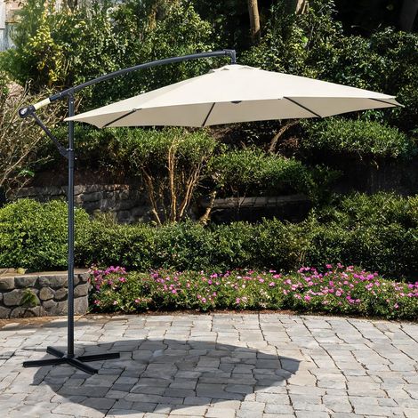 Parasol de jardin beige en metallo Poliestere 300 x 300 x 250 cm (1/5)