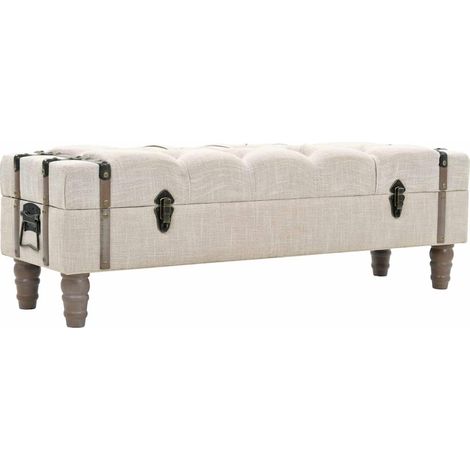 vidaXL Banc de rangement Bois massif et acier 111x34x37 cm (1/5)