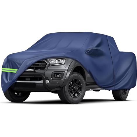 Bache Voiture Exterieur imperméable pour Ranger Hilux Navara Amarok, Voiture Housse de Protection, Auto Couverture pour Hiver Été, Tout Temps Housse Extérieur, Bleu (1/5)