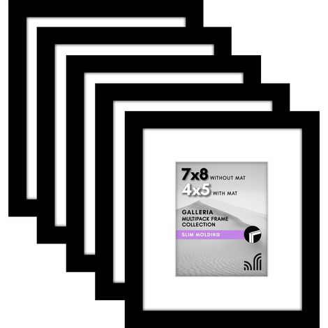 Lot de 5 cadres photo de 12,7 x 20,3 cm – Utilisation comme cadre photo de 10,2 x 12,7 cm avec passe-partout ou cadre de 17,8 x 20,3 cm sans passe-partout – Cadre photo avec plexiglas (1/5)