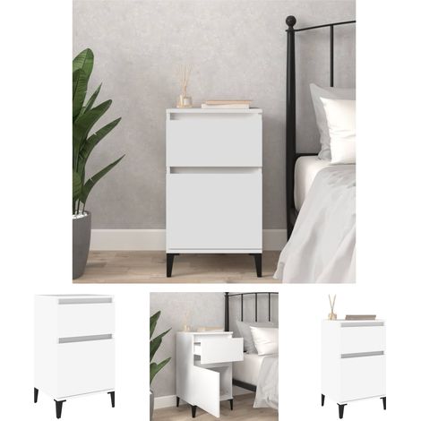 Wohnzimmer Nachttisch - vidaXL Nachttisch Weiß 40x35x70 cm - Schrank Nachttisch (1/5)