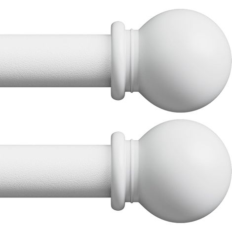 2 Pièces - Tringle à Rideau - Support Mural - Extensible 80-157 cm - Pour Fenêtre et Porte Coulissante - Blanc - 16 mm