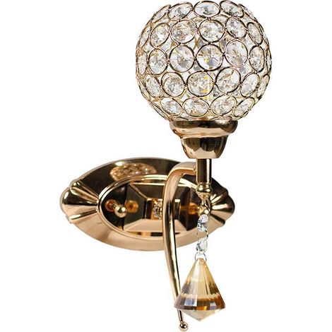 Applique moderno da parete paralume con cristalli in acrilico 1 pendente attacco G9 oro e argento illuminazione lampadario casa Oro (1/3)