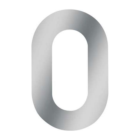 Numero civico "0" H. 120 mm. in acciaio Inox