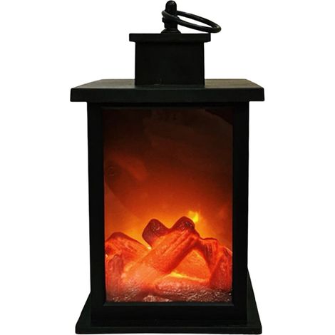 Lampe À Effet Flamme - Lampe De Cheminée Artificielle LED Portable - Décoration De Noël Bureau Salon Chambre À Coucher Fête Mariage - 1 Pièce (1/5)