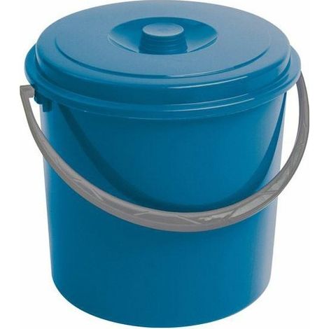 Seau Curver 10 litres plastique bleu avec couvercle