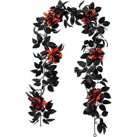 Guirlande De Fleur Artificielle - Vigne Noire Suspendue 175 Cm - Décoration Halloween Noël Pâques - 1 Pièce (1/5)