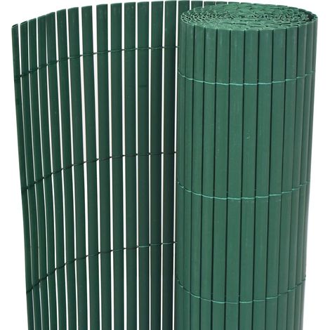 vidaXL Double-Sided Garden Fence PVC 90x500 cm Green
