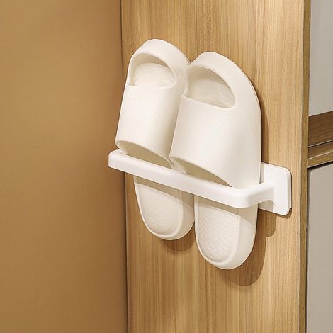 Support de chaussures mural, support de pantoufles, support de chaussures en plastique, organisateur de rangement, support de chaussures suspendu (1/5)