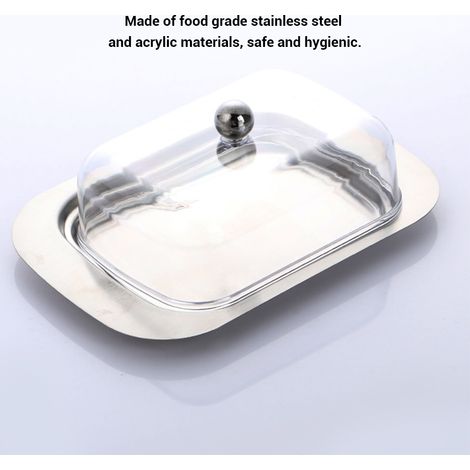 Butterdose aus Edelstahl, Vorratsdose mit luftdichtem, transparentem Deckel (1/5)