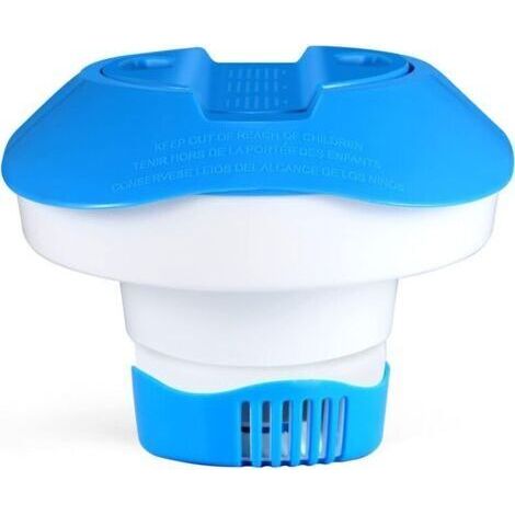 Distributeur flottant, distributeur de produit flottant, distributeur de pastilles de chlore pour piscines, spas, jacuzzis et fontaines (1/4)
