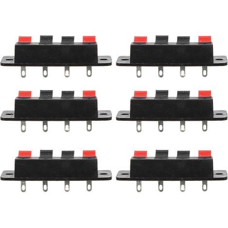 Lot de 6 connecteurs de bornes pour haut-parleurs stéréo, plaque de câblage et interrupteur.-6.5x2cm-Black (1/4)