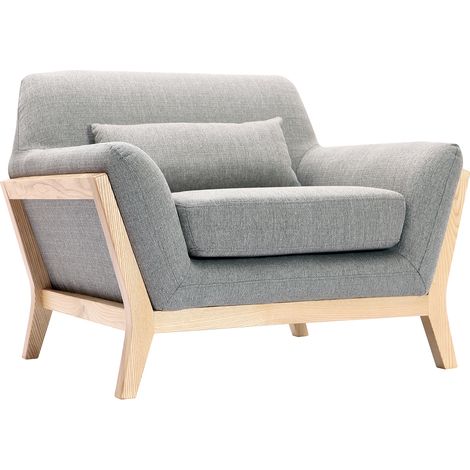 Design-Sessel Grau Holzbeine YOKO