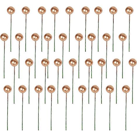 100 pièces de baies artificielles de 10 mm à faire soi-même, boules dorées, accessoires décoratifs de Noël à faire soi-même-10X1X1cm-Golden
