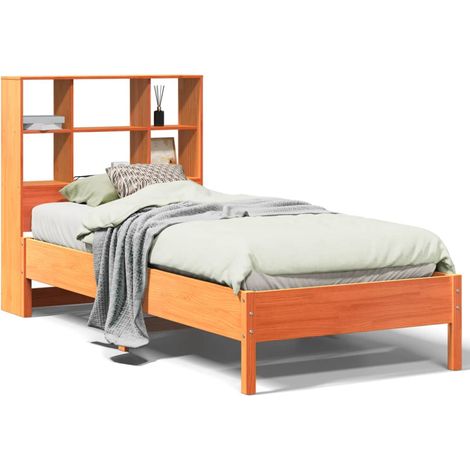 Maison Exclusive - Letto Libreria senza Materasso Marrone Cera 75x190 cm in Pino