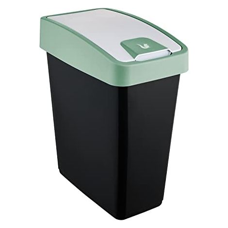 KEEEPER PREMIUM CORBEILLE À DÉCHETS AVEC COUVERCLE FLIP, SOFT TOUCH, 25 L, MAGNE, NORDIC GREEN 1060431500000
