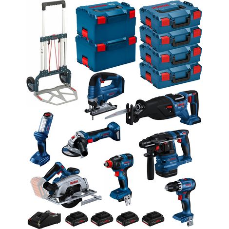BOSCH Kit BK803 (GST18V-125B+GKS18V-57-2+GDX18V-200+GBH18V-22+GSA18V-28+GLI18V-300+GWS18V-7+GSR18V-45+4x4,0Ah ProCORE) (1/5)