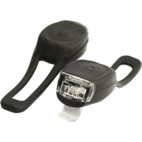 Luces LED de silicona para bicicleta, delantera y trasera, con pilas incluidas. (1/4)