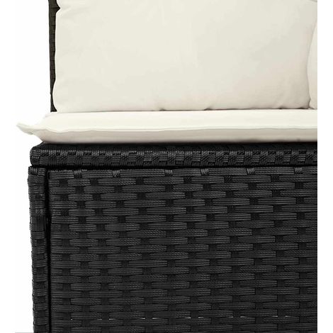 Maison Exclusive - Set Divano da Giardino con cuscino 8 pcs Nero e Crema