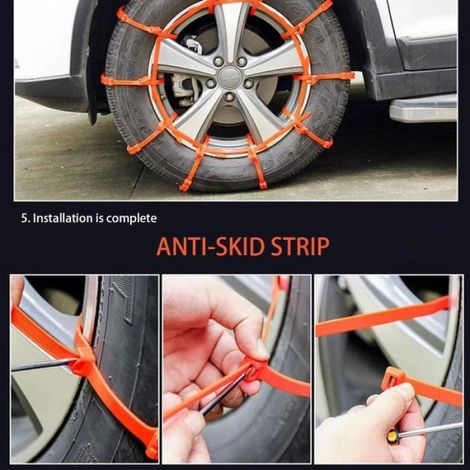 20PCS Attaches câble antidérapantes pour véhicules, chaînes à neige pour pneus - Chaîne de roue en plastique d'urgence pour (1/4)