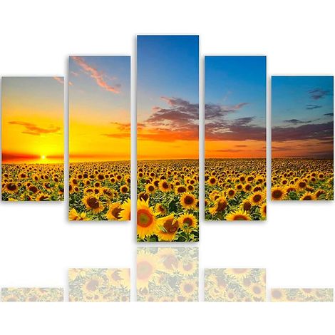 Tableau paysage tournesol - 150 x 100 cm (1/5)