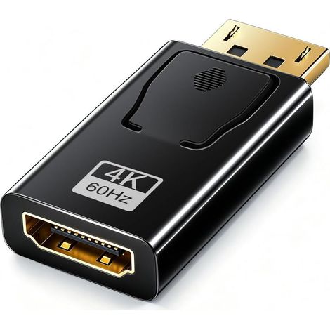 4K Adaptateur Displayport vers HDMI,DisplayPort vers HDMI 4K@60Hz/ 2K@60Hz/ 1080P@120Hz,2 pièces Unidirectionnel display port to hdmi Compatible avec Dell,HP,HDTV,Projecteur,Moniteur, AMD, GPU, NVIDIA (1/5)