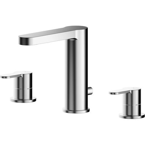 Balterley Consall Round Deck 3 Tap Hole Basin Mixer Tap & Pop Up Waste - Chrome