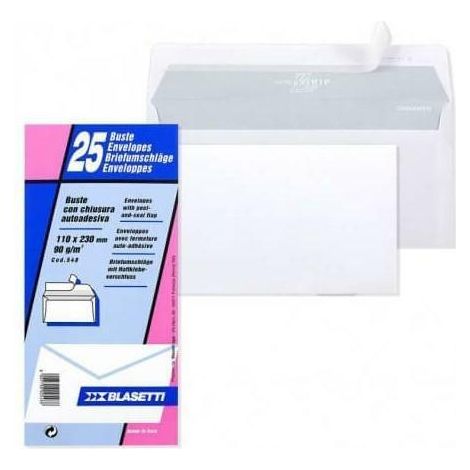Cf.25 Buste Bianche 11X23 Senza Finestra Strip X1 (1/3)