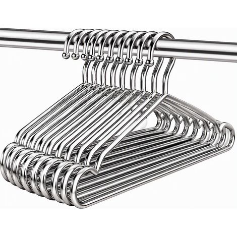 Cintre en acier inoxydable 304 renforcé 45 cm, épaisseur 3 mm, cintre solide pour chemises, pantalons et vestes, usage adulte