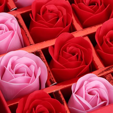 Innovative PE-Geschenkbox mit Rose, ideal für Geburtstag, Hochzeit oder Valentinstag. Roter Farbverlauf. (1/5)