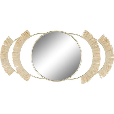 Miroir mural doré franges design pour élégance unique - Doré naturel élégant avec franges