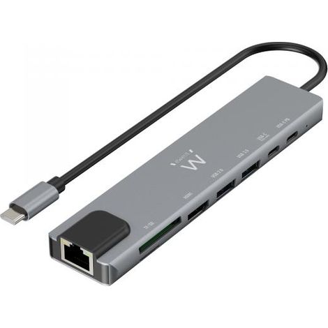 Ewent EW1146 replicatore di porte e docking station per laptop Cablato USB 3.2 Gen 1 (3.1 Gen 1) Type-C Grigio (1/3)