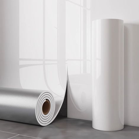 Papier Peint Autocollant Imitation Carrelage Marbre Blanc Porcelaine Brillant, 60 cm x 3 m, Stickers Muraux pour Salle de Bain, Cuisine, Fond TV (1/5)