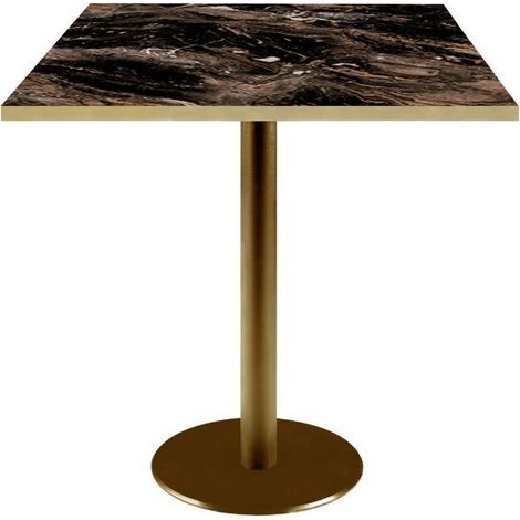 Table 70 x 70 cm Rome bistrot marbre veiné glossy