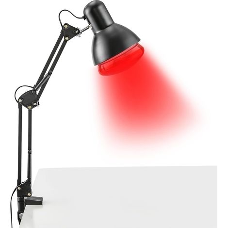 150W Lampe Infrarouge Chauffante,Pliable Domestique Lumière Rouge Thérapie aver Clips et Tête Lampe Peut Pivoter à 360° Pour Soulagement Douleurs Corporelles