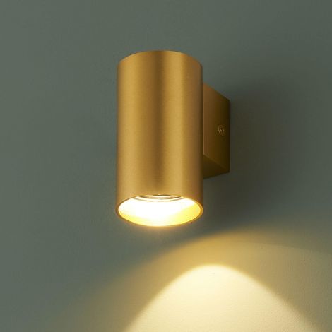 Kleine zylindrische Wandleuchte in Gold - Liv