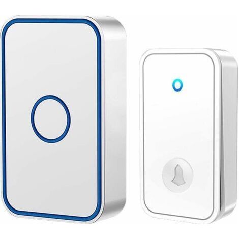 Plug-in Wireless Doorbell - Cordless design, no batteries required, 60 ringtones, 5-level volume adjustment, LED flash, doorbell set, 150 meters effective range, LED flash. (1/4)