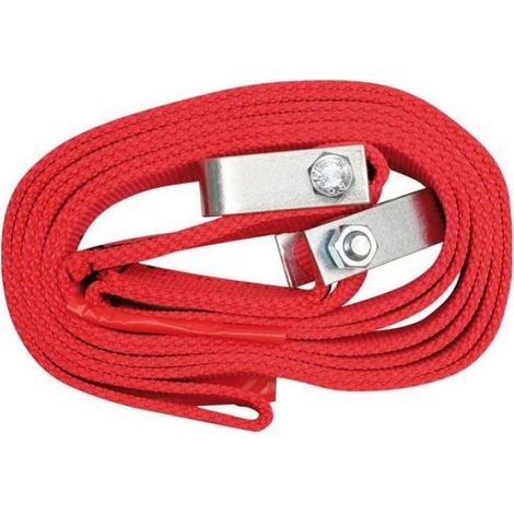Sangle De Remorquage - Polypropylène - Charge Maximale 3500 Kg - Longueur 400 Cm - Rouge - Avec Manille Aux Deux Extrémités - 1 Pièce