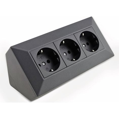 ChiliTec 3-fach Steckdosenblock Eck-Steckdose 90° Winkel (1/5)