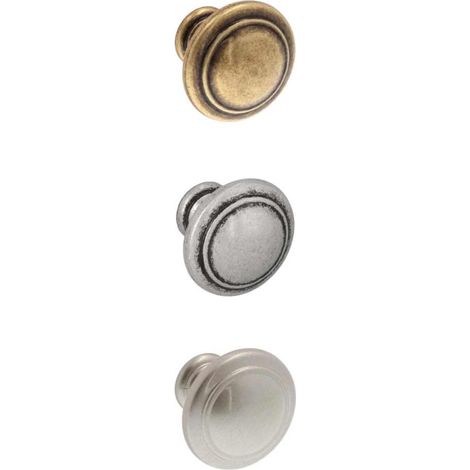 Pomello per mobili in zama Linea Decor Serie 025 - 30 Argento Vecchio Brillante