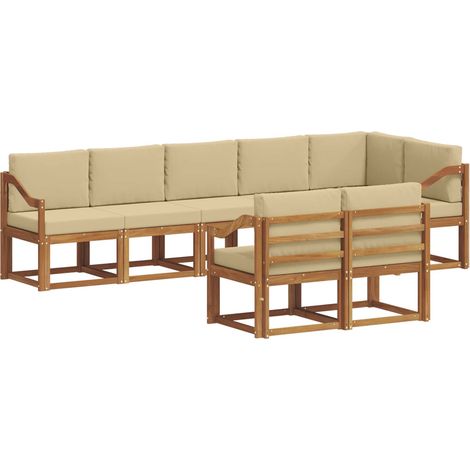 Outdoor Sofa Set with Cushion 8 pcs Natural and Beige vidaXL (1/5)
