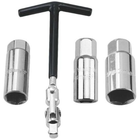 Jeu de 4 clés à bougie d'allumage 16/18/21 mm, clé à bougie universelle pour voiture et moto, extracteur de bougies d'allumage, jeu de clés à bougie d'allumage (1/5)